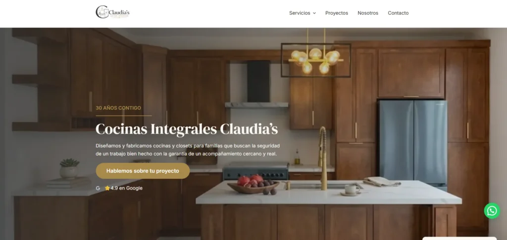 Sitio web cocinas integrales claudias