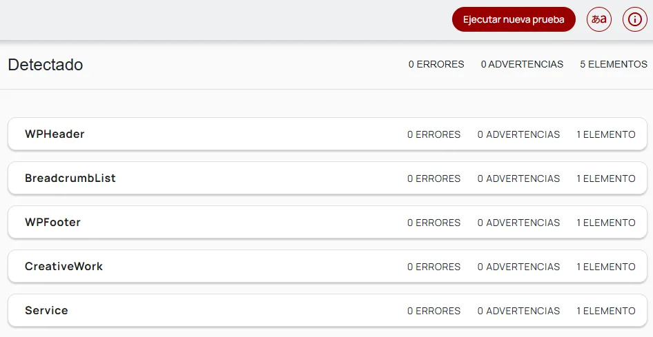 RESULTADO DE PRUEBA SCHEMA VALIDATOR