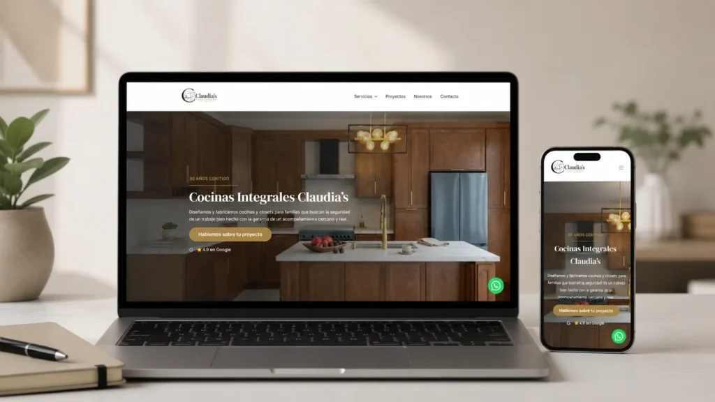Sitio web de cocinas integrales Claudia's